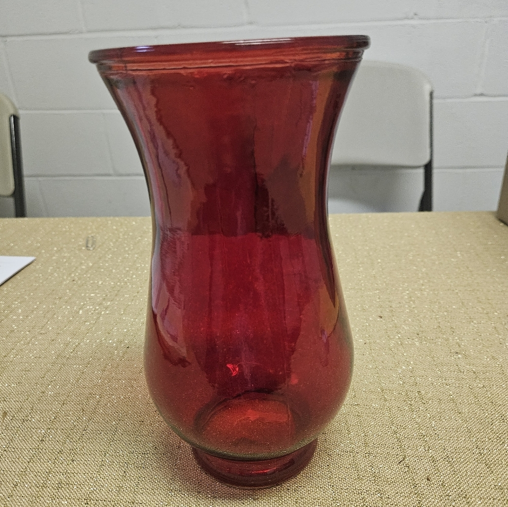 RED  Glass Vase from 1-800 Flowers